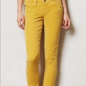 AG Stevie Slim Straight Cords in Golden Yellow size 27